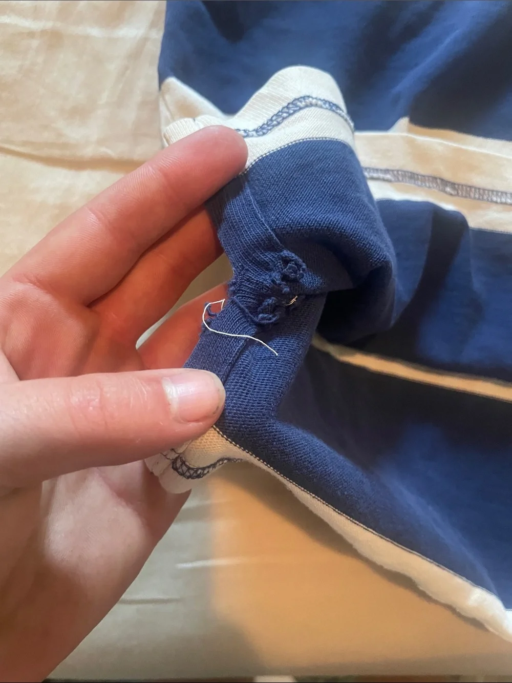 Polo by Ralph Lauren Navy & White Wide-Stripe Rugby Polo